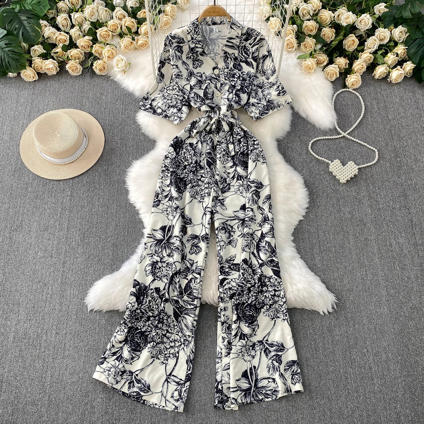 Floral Wide-Leg Jumpsuit | Wovetsa