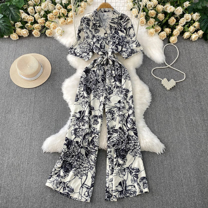 Floral Wide-Leg Jumpsuit | Wovetsa