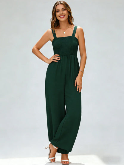 Solid Color Wide Leg Jumpsuit | Wovetsa