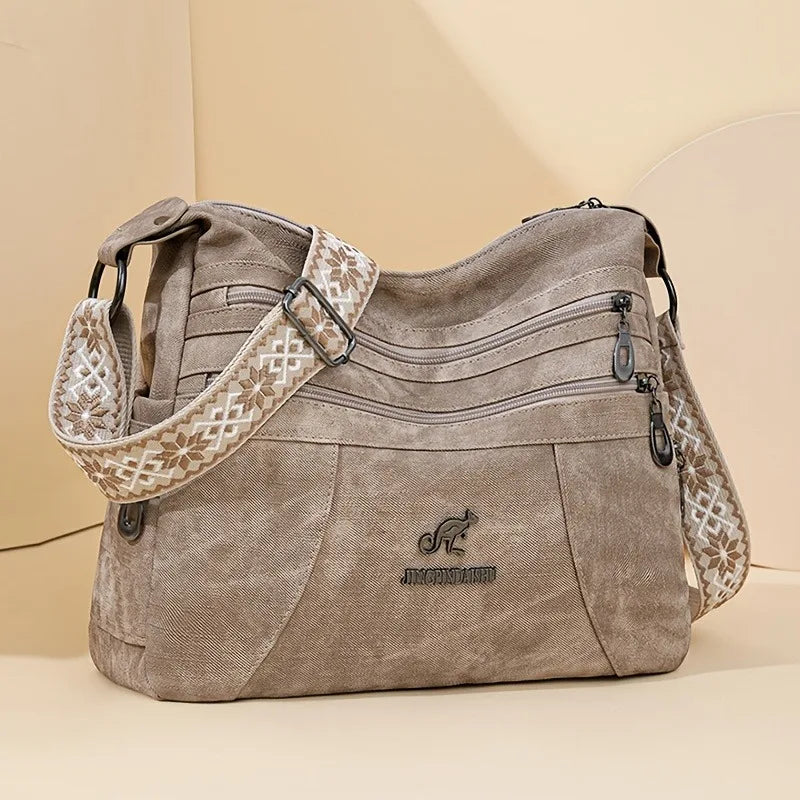 Denim Multi-Layer Crossbody Shoulder Bag | Wovetsa