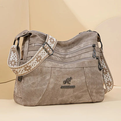 Denim Multi-Layer Crossbody Shoulder Bag | Wovetsa