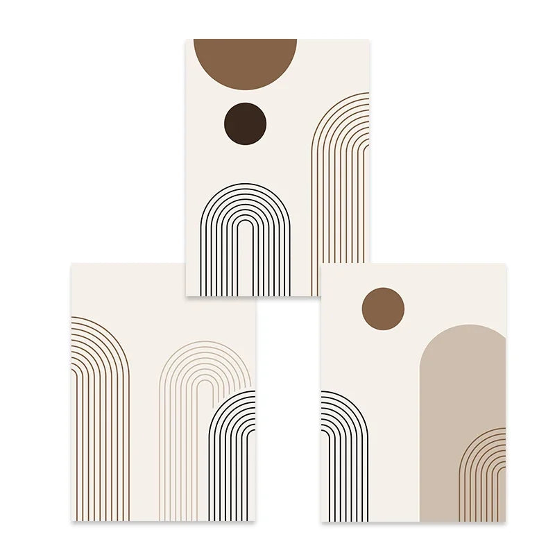 Scandinavian Abstract Geometric Lines Canvas Wall Art | Wovetsa