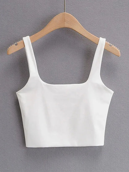 Square Neck Sleeveless Tank Top | Wovetsa