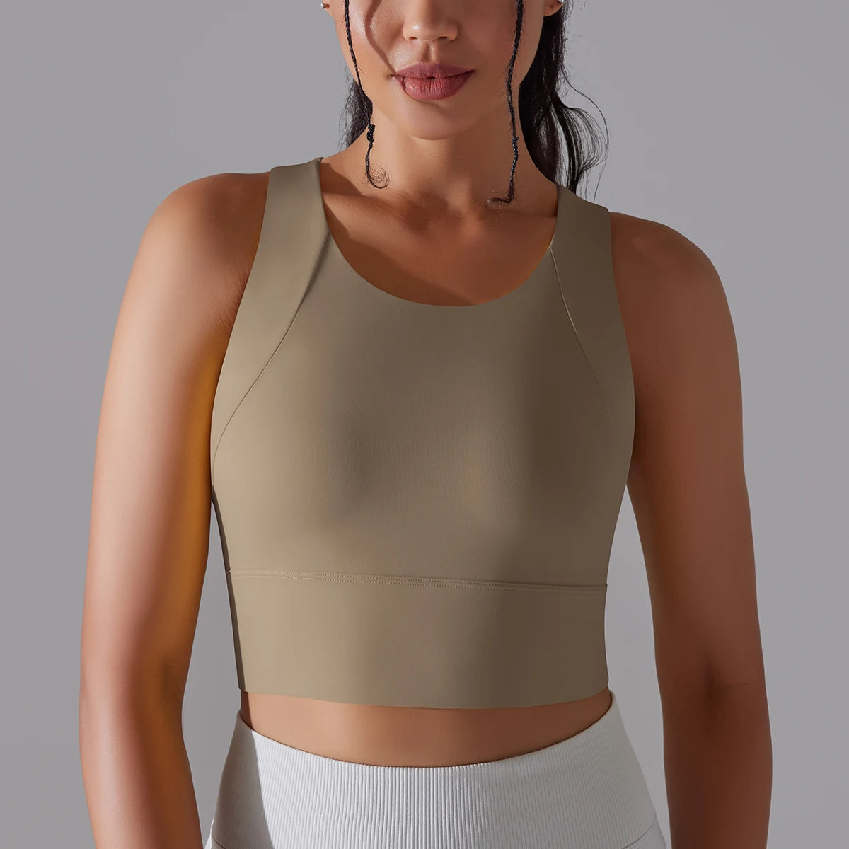 Nylon Sports Bra Crop Top | Wovetsa