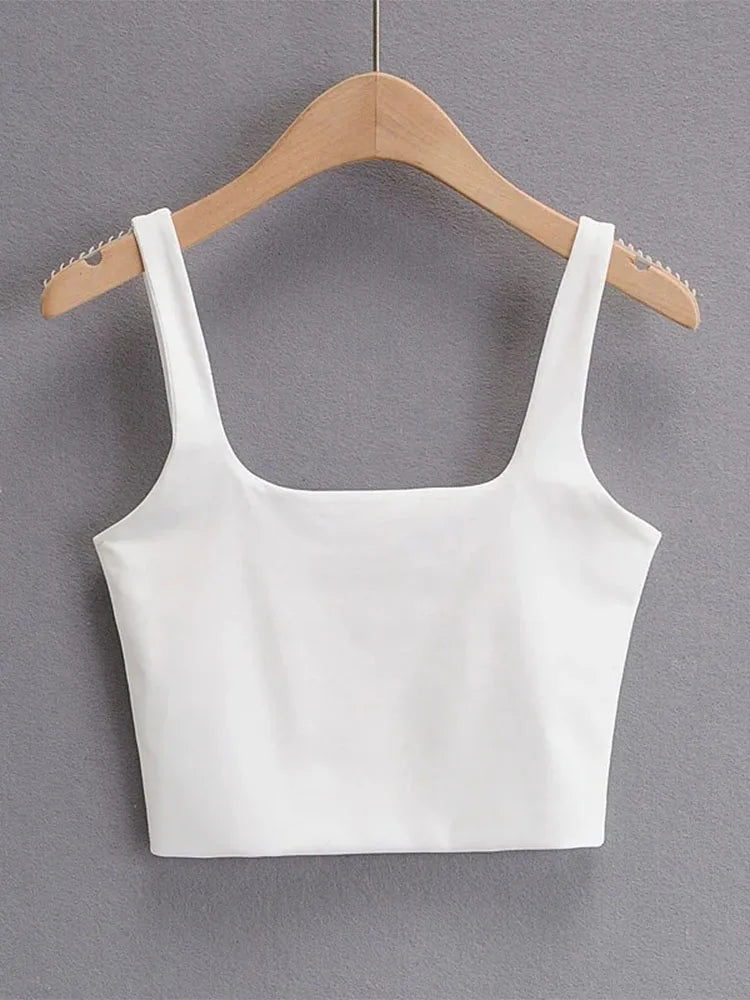 Square Neck Sleeveless Tank Top | Wovetsa