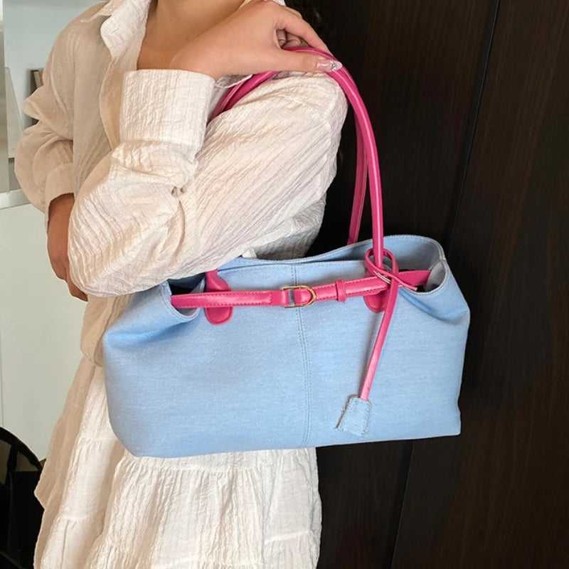 Denim Shoulder Bag | Wovetsa