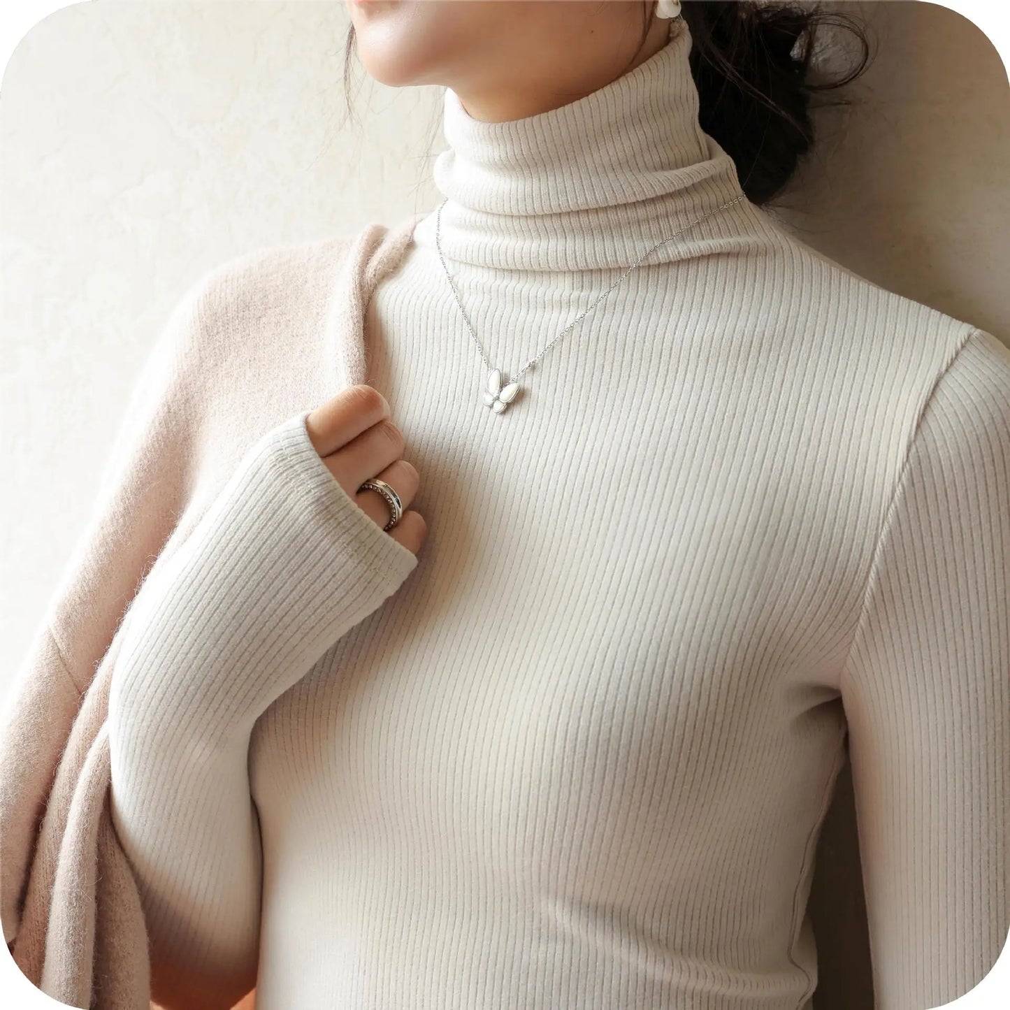 Women T-shirts Long Sleeve High Strecth Slim Fit Bottoming Shirts Casual Korean Turtleneck Warm Autumn Winter Inner Basic Tops