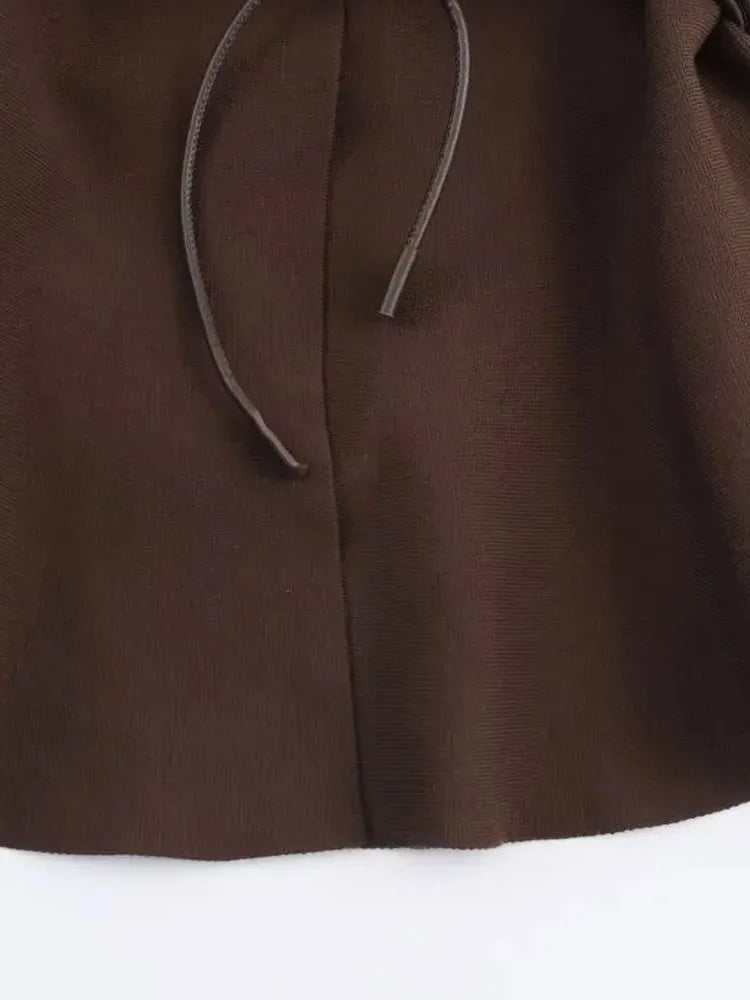 V-Neck Belted Knit Cardigan | Wovetsa