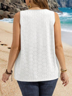 Plus Size Square Neck Sleeveless Tank Top | Wovetsa