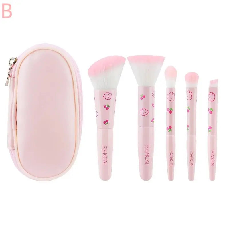 5-Piece Mini Makeup Brush Set with Case | Wovetsa