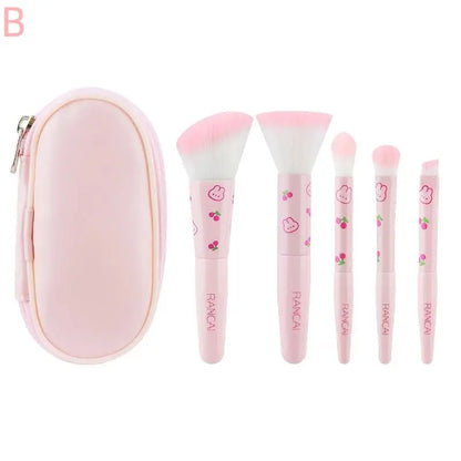 5-Piece Mini Makeup Brush Set with Case | Wovetsa
