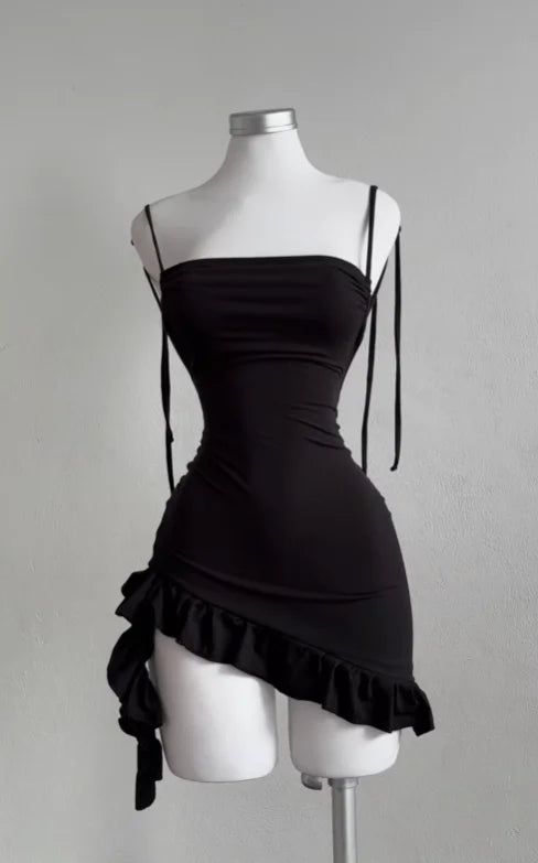 Y2K Backless Lace-Up Mini Dress | Wovetsa