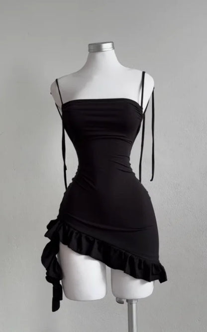 Y2K Backless Lace-Up Mini Dress | Wovetsa