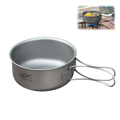 Ultralight Titanium-Coated Camping Pot Foldable | Wovetsa