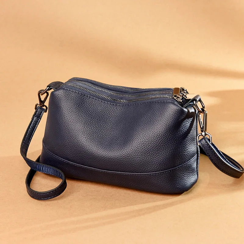 Genuine Cowhide Leather Shoulder Bag | Wovetsa