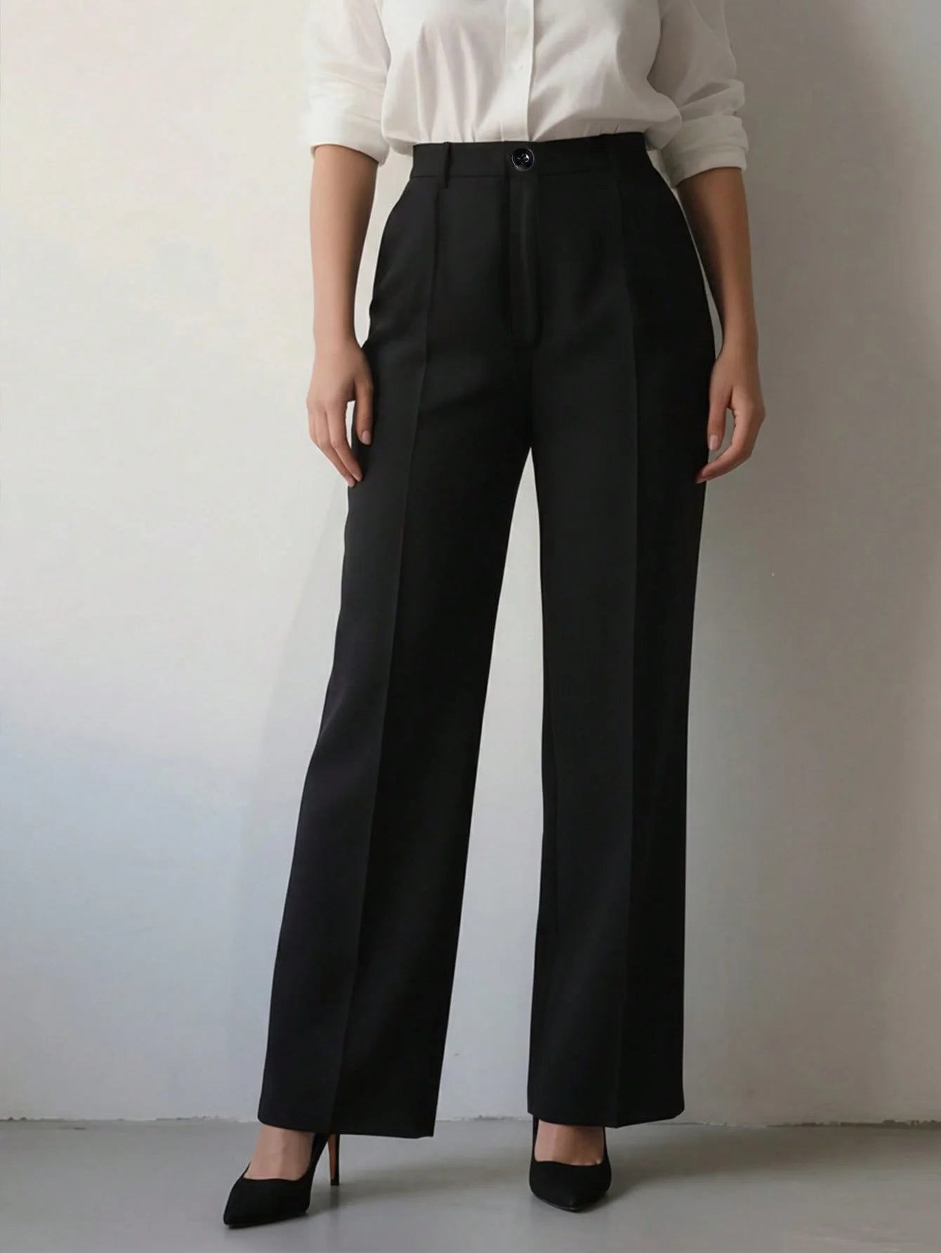 High-Waist Wide-Leg Dress Pants | Wovetsa