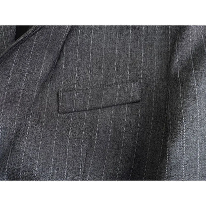 Striped Notch Lapel Blazer with Pockets | Wovetsa