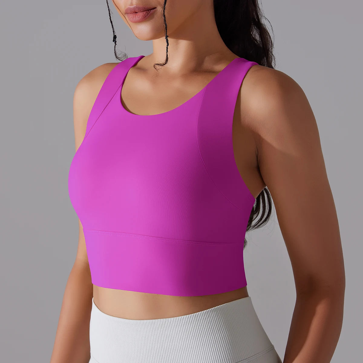 Nylon Sports Bra Crop Top | Wovetsa