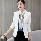 Women Slim One Button Blazers Autumn Spring Female Pocket Long Sleeve Solid Color Korean OL Workwear Business Blazer Coats