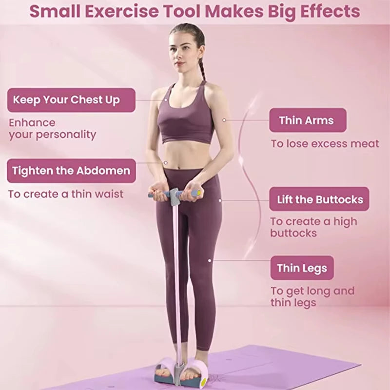 4-Tube Pedal Resistance Band for Women — Full Body Home Workout | Wovetsa