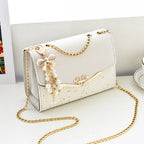 Chain Pendant PU Satchel Crossbody Bag | Wovetsa