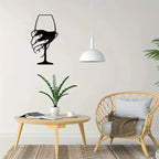 Wine Glass Metal Wall Art | Wovetsa