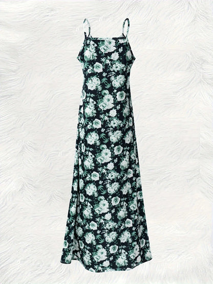 Floral Spaghetti Strap Maxi Dress | Wovetsa