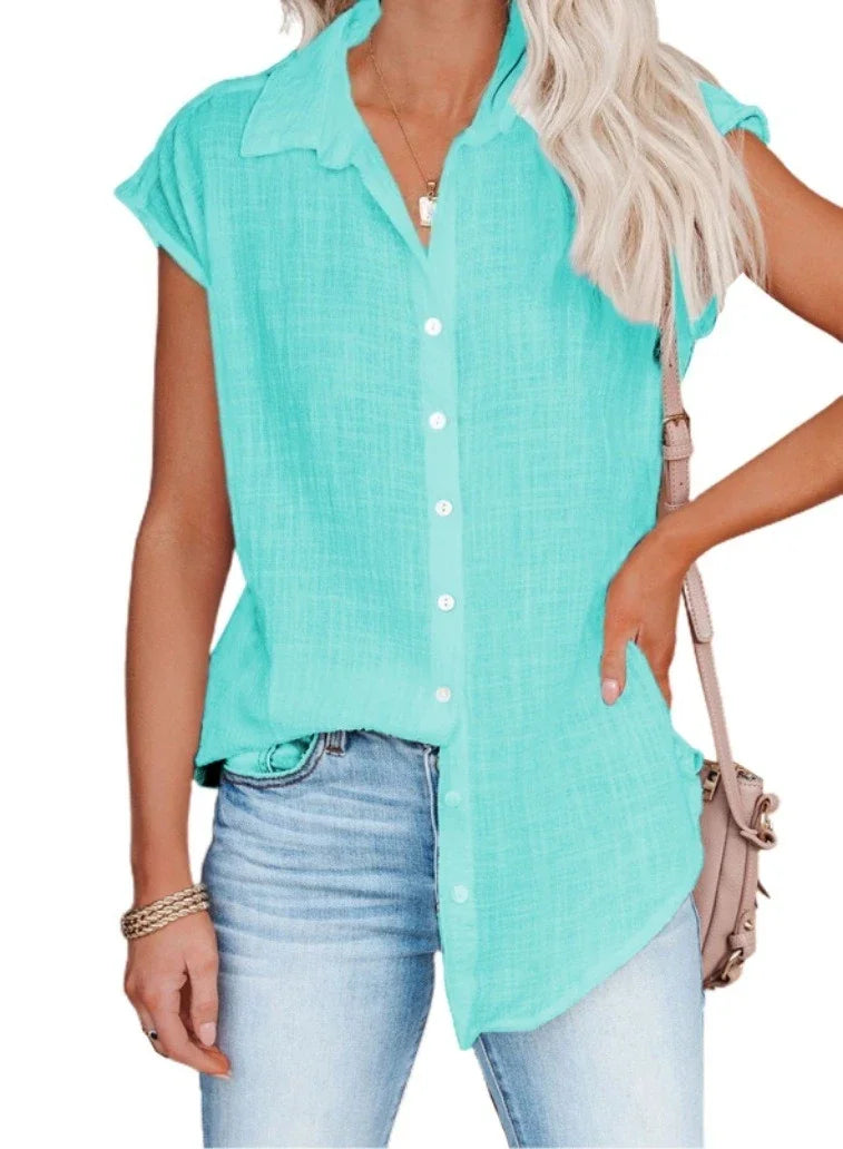 Loose Short Sleeve Casual Shirt | Wovetsa