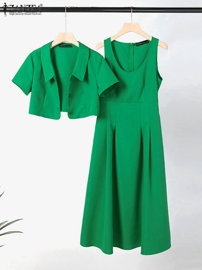 Short Sleeve Shirt & Tank Dress Set | Wovetsa