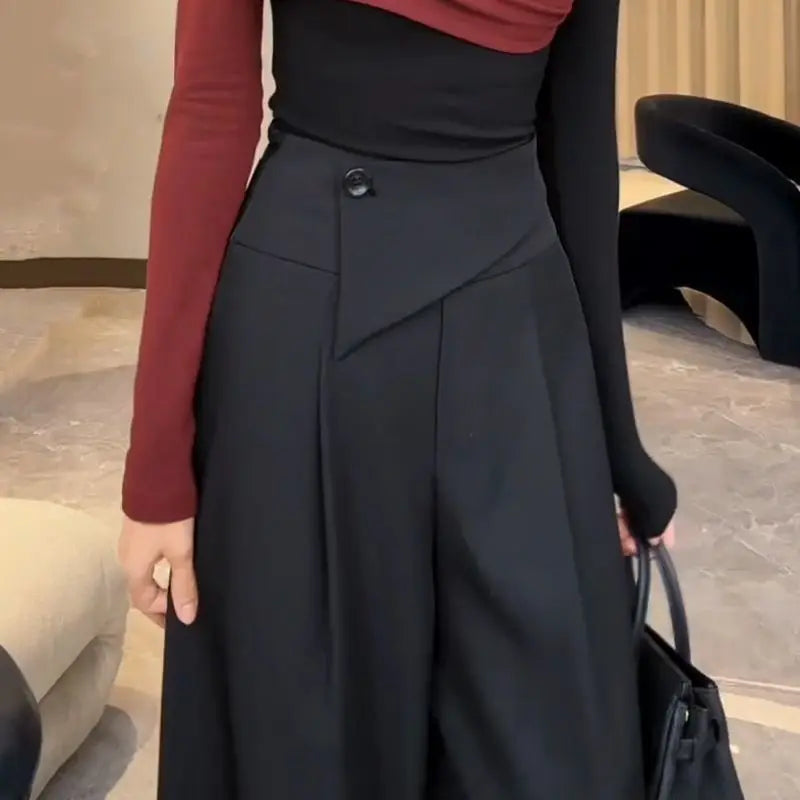Retro High-Waist Wide Leg Trousers | Wovetsa