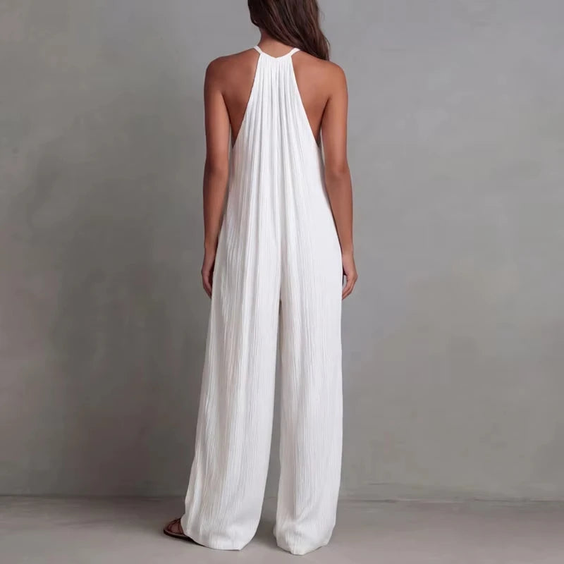 Halter Neck Wide Leg Jumpsuit | Wovetsa
