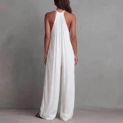 Halter Neck Wide Leg Jumpsuit | Wovetsa