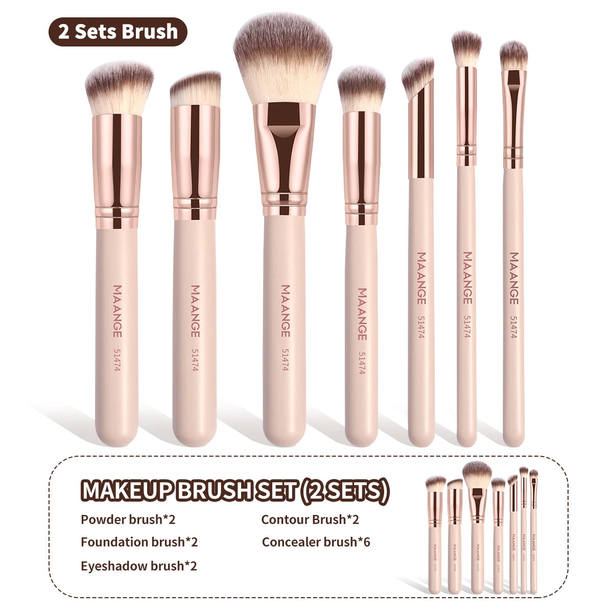 7-Piece Makeup Brush Set | Wovetsa