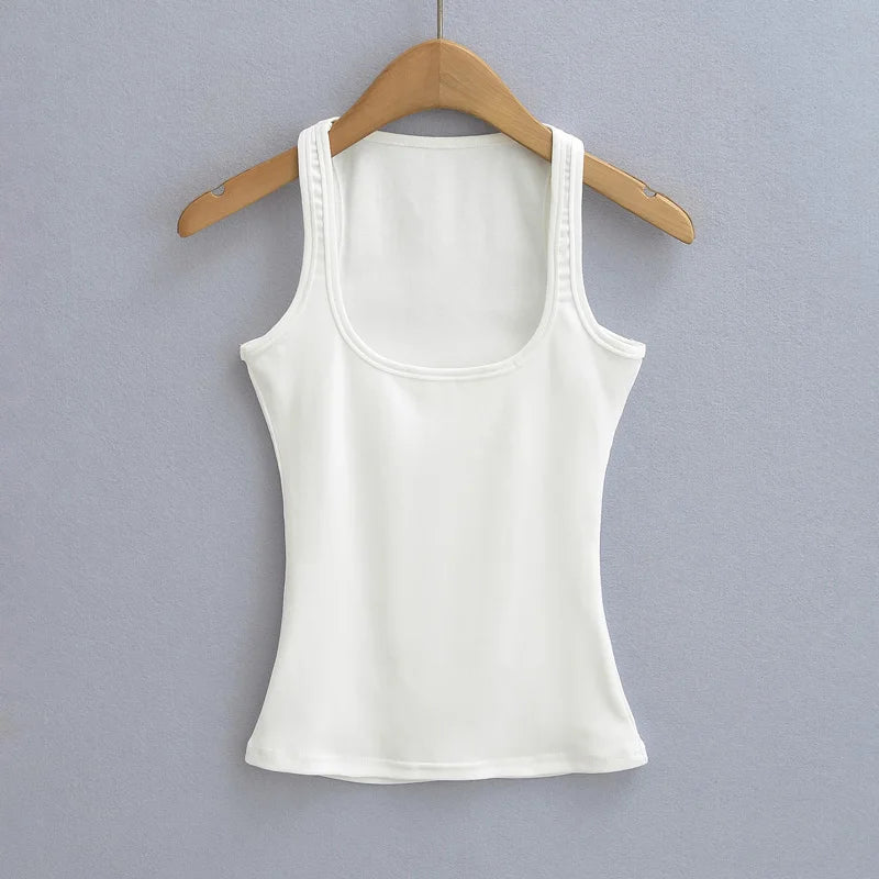 Sculpted Square Neck Tank Top – Slim Fit Summer Essential | Wovetsa