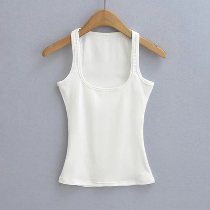 Sculpted Square Neck Tank Top – Slim Fit Summer Essential | Wovetsa