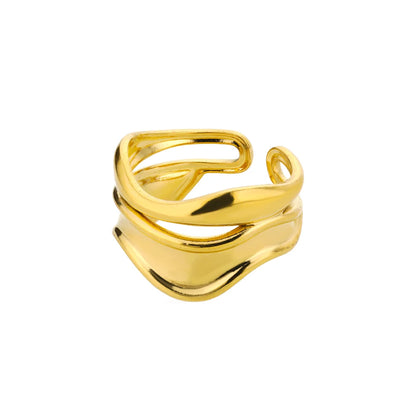 Gold-Tone Stainless Steel Cocktail Ring | Wovetsa