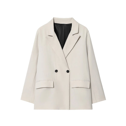 Double Breasted Notched Lapel Blazer | Wovetsa