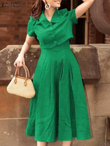 Short Sleeve Shirt & Tank Dress Set | Wovetsa