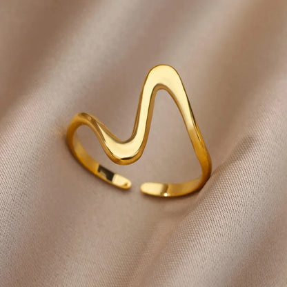 Gold-Tone Stainless Steel Cocktail Ring | Wovetsa