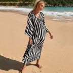 Animal Print Kaftan Beach Cover-Up Dress | Wovetsa