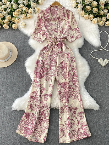 Floral Wide-Leg Jumpsuit | Wovetsa