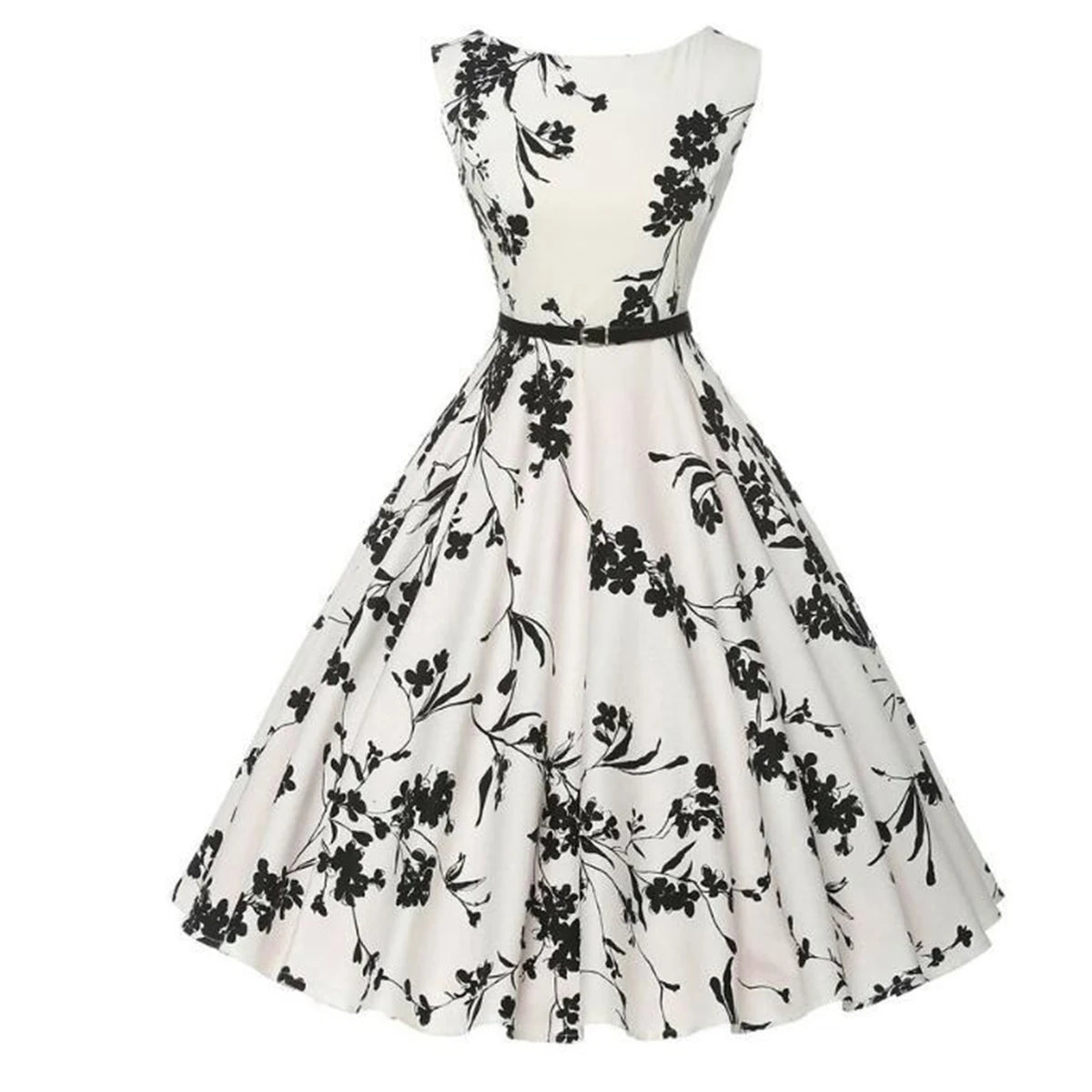 Floral Retro Swing Midi Dress | Wovetsa