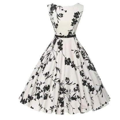Floral Retro Swing Midi Dress | Wovetsa