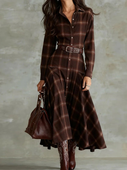 V-Neck Print Long Sleeve Maxi Dress | Wovetsa