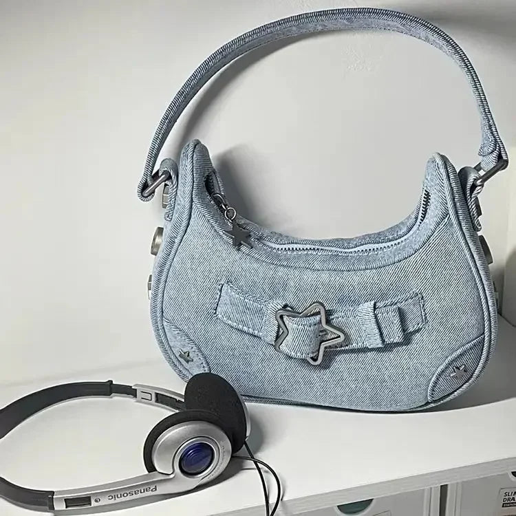 Star Detail Vegan Leather Shoulder Bag | Wovetsa