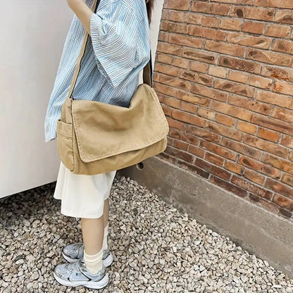 Vintage Canvas Messenger Crossbody Bag | Wovetsa