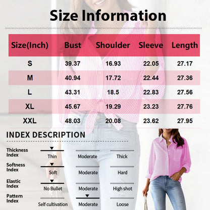 Autumn Striped Shirt for Women Long-Sleeved Lapel Single-Breasted Casual Shirts Elegant and Stylish Women's Commuter Shirt