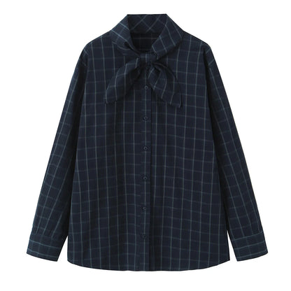 Scarf-Detail Loose Shirt | Wovetsa