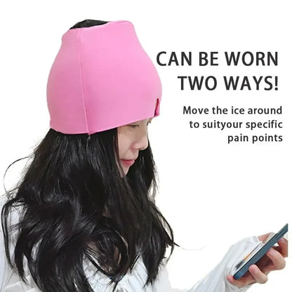 Gel Cold & Hot Head Ice Cap Wrap with Sleep Eye Mask | Wovetsa