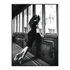 Black & White Luxury Car Paris Street Canvas Wall Art | Wovetsa
